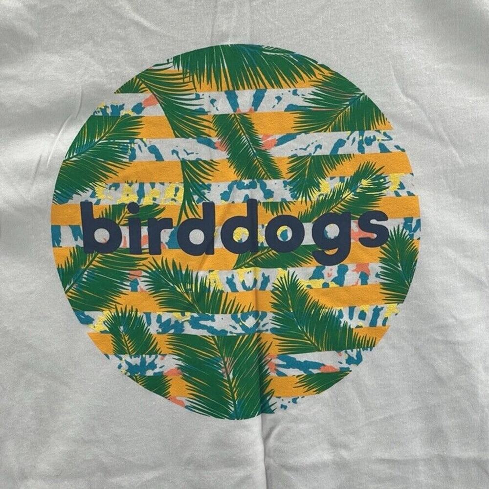 Bird Dogs Shirt Mens M White Short Sleeve Casual Floral Graphic Tee Logo